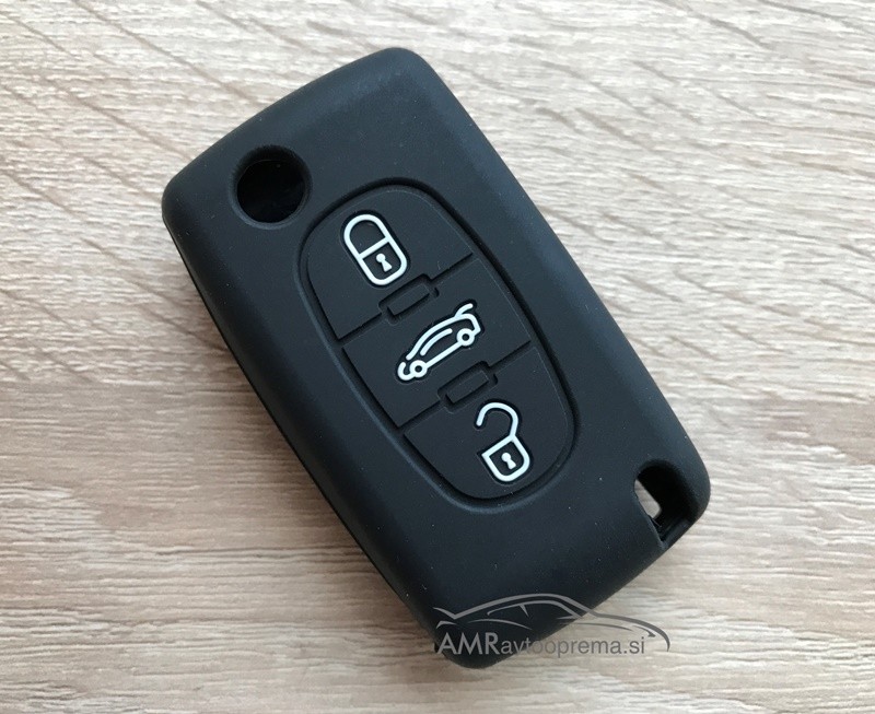 Silikonski ovitek za zložljive ključe Peugeot s tremi gumbi