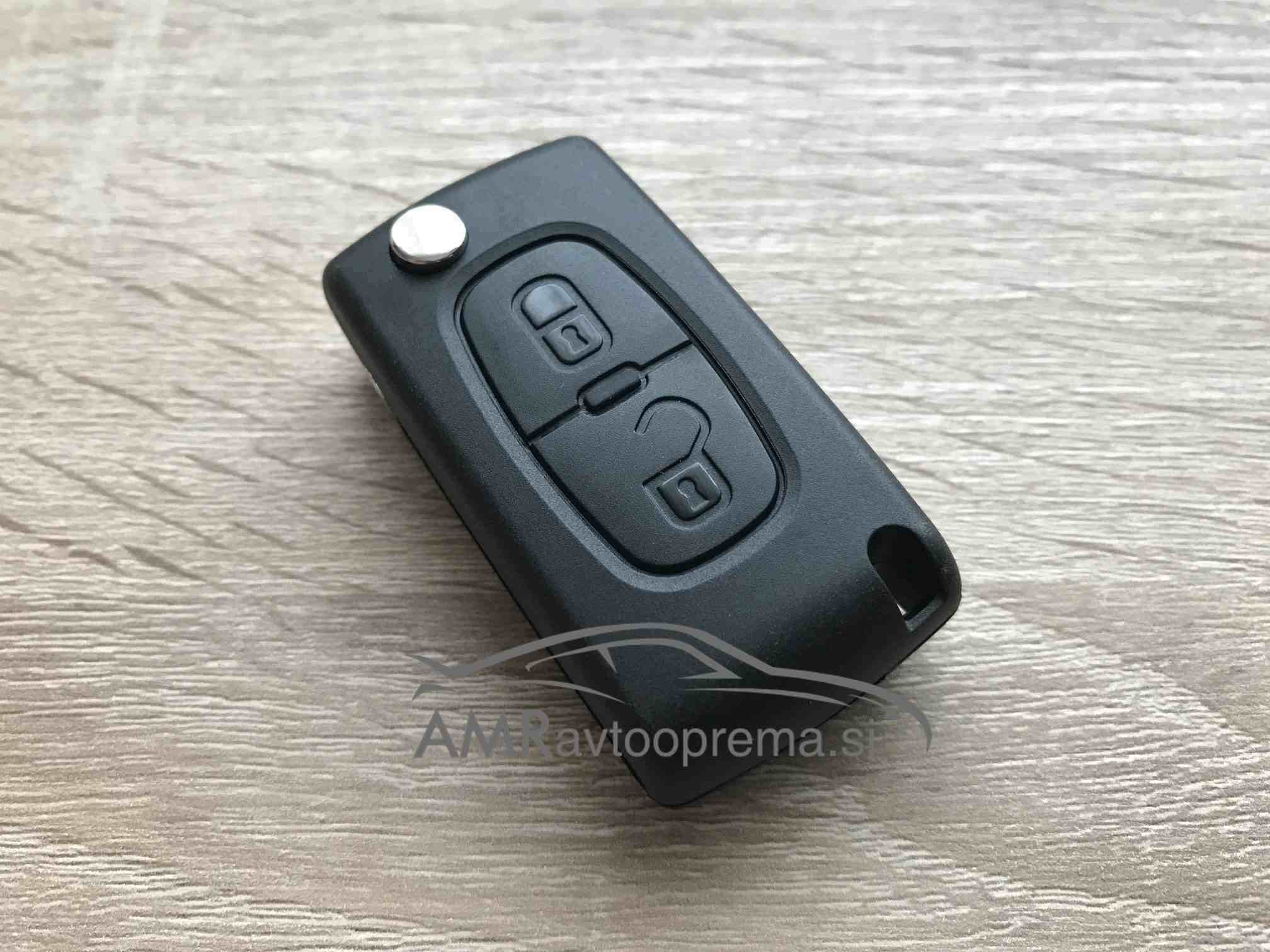 Ohišje za zložljive ključe Peugeot z dvema gumboma