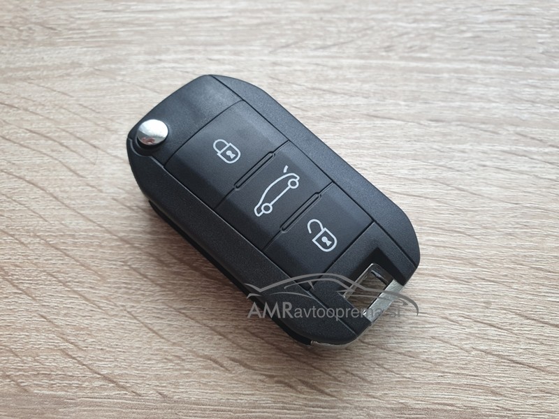 Ohišje za zložljiv ključ Peugeot s tremi gumbi